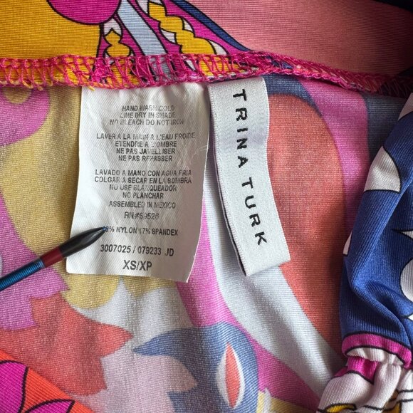 TRINA TURK Sevilla Skirt Womens XS Floral Swim Cover Up Psychedelic Preppy Boho - Picture 4 of 6
